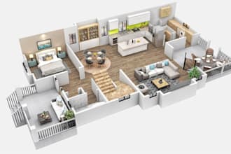 redraw floor plan, color floor plan, architect, floor plan and 2d floor plan