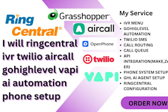 ringcentral ivr twilio aircall gohighlevel automation vapi ai agent phone setup