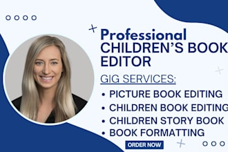 edit picture book, children book as book editor, book formatting