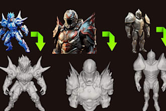 convert 2d to 3d custom 3d concept cosplay models costumes weapons for printing