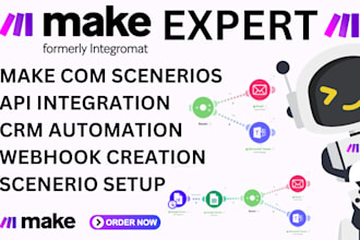 set up make com automation workflow made com zapier integration, integromat