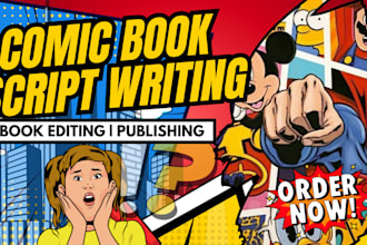 write your comic book script, manga, comic script, webcomic book script,webtoon