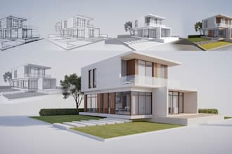 sketchup for 3d exterior and interior design architectural rendering revit model