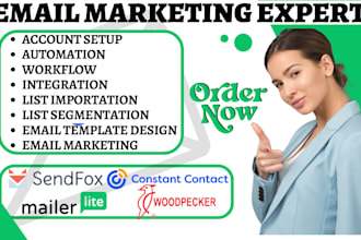 setup woodpecker automation constant contact upload mailerlite klaviyo campaign