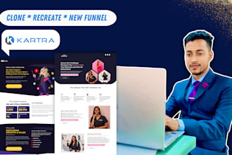 design kartra sales funnel landing page website courses