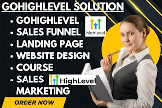 design gohighlevel sales funnel landing page go highlevel course sales marketing