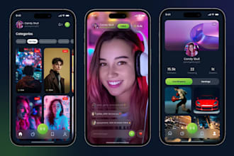 develop live streaming app, video streaming app, music app
