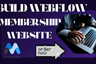webflow membership website lms subscription website zapier airtable, memberstack