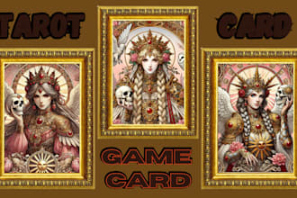 illustrate tarot  card game design oracle card tarot reading