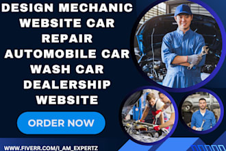 design mechanic website car repair automobile car wash car dealership website