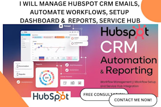 manage hubspot crm emails automate workflows setup dashboard reports service hub