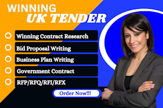 craft bid proposal to win UK tender and government contract, quote rfq, rfp, rfi