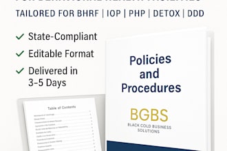 create custom policies and procedures for residential and outpatient facilities