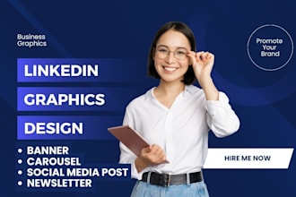 design linkedin carousel, business banner, brochure, flyer, slide, video ad