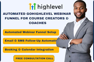 setup automated gohighlevel webinar funnel for online courses and coaches