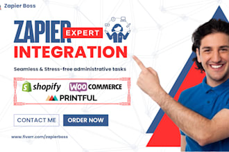 setup zapier integration shopify woocommerce printful klaviyo email automation