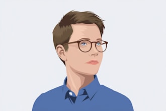 design minimalist vector avatar cartoon portrait from photo