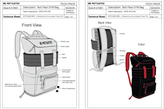 design fashion handbag tech pack, bag, backpack, duffle, tote bag, bag tech pack