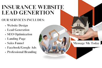 high converting life auto home and health insurance website with leads