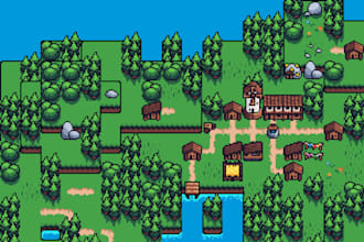 top down rpg 2d game art pixel background tileset video game asset tile map
