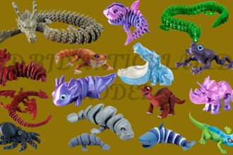 sculpt 3d articulated model 3d bjd flexi model 3d doll 3d toy pet animal model