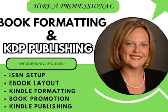 professionally format, publish, and promote your book on amazon kindle KDP, isbn