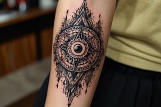 draw a custom tattoo design as a tattoo artist