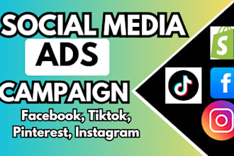 run facebook pinterest instagram tiktok ads campaign manager for shopify traffic