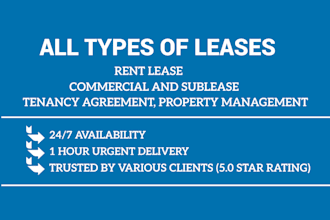 draft customized rent agreement, rental, sublease, commercial, lease agreement