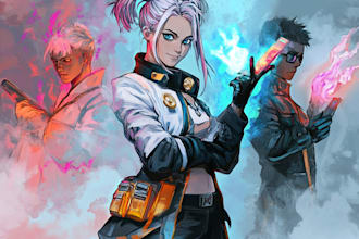 do awesome fan art cartoon in comic or poster style