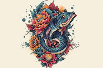 desing a custom and professional amarican traditional tattoo