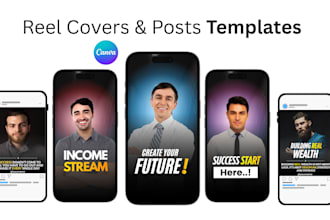 design editable canva templates for instagram reels cover and posts