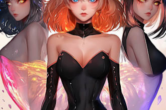make anime ai art of anime waifus, anime character