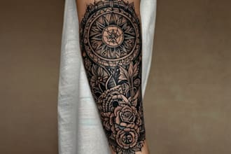 create a tattoo design for leg sleeve