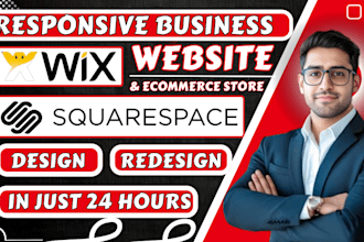 design or redesign wix business website, squarespace website, wix landing page