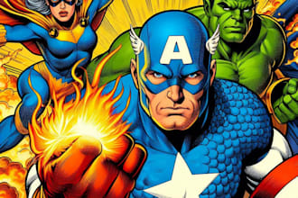 create professional comic superhero pop art portraits