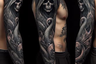 create custom tattoo design, tattoo sleeve
