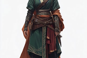 create dnd  character art fantasy charecter and book cover