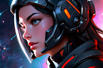 design stunning sci fi portrait art