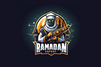 design awesome ramadan mascot logo with vector file