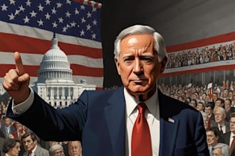 create professional editorial and political cartoon