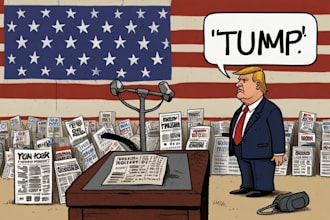 create professional editorial and political cartoon