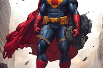 draw you marvel style comic book superhero or villain