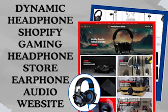 design dynamic headphone shopify gaming headphone store earphone audio website