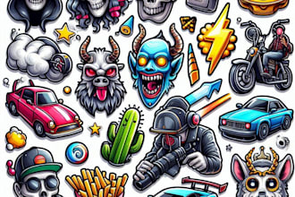 do kawaii doodle illustration custom doodle art and sticker designs