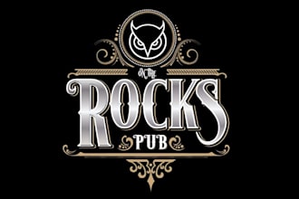 design aesthetics rocks new pub wine logo