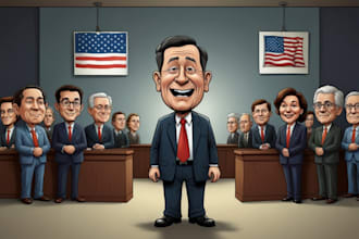 create professional editorial and political cartoon