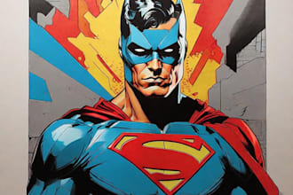 draw comic superhero pop art portraits