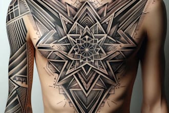 create unique custom geometric tattoo design