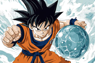 draw anything in dragon ball art style illustration